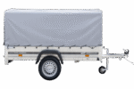 Anhänger Pkw 230×125 Garden Trailer 230 KIPP Unitrailer 750 kg mit Stützrad, Hochplane und Hochspriegel