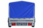 Auto Anhänger 230×125 Garden Trailer 230 KIPP Unitrailer 750 kg mit Stützrad, blauer Hochplane und Hochspriegel – Bild 2