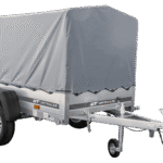 Tieflader Pkw Anhänger Garden Trailer 200 KIPP 200×106 cm 750 kg [mit Hochspriegel, Hochplane und Stützrad]